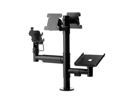 Double VESA mount with printer and payment machine holder
