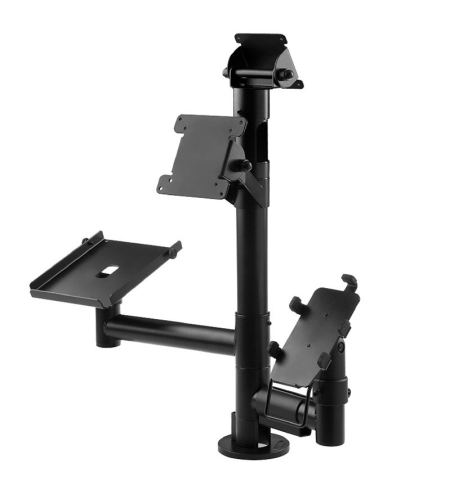 Modular point of sale mount with a monitor double VESA mount