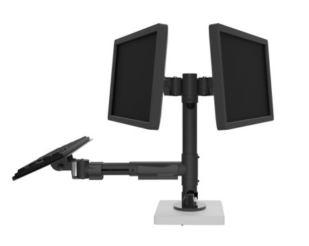 Back to back 75/100 VESA mount with extensible arm for keyboards