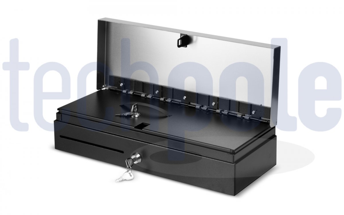 Techpole flip top cash drawer. Designed to save space and increase efficiency at the point of sale. 